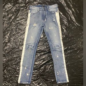 Men’s White Accented & Splattered Jeans